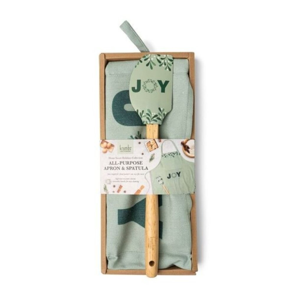 Holidays All-Purpose Apron & Spatula Set Joy GREAT GIFT!